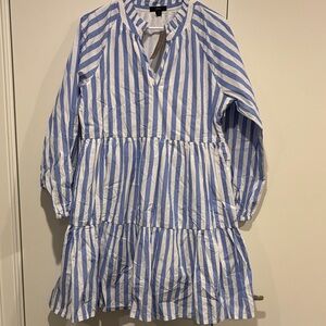 J Crew Blue and White Striped Dress